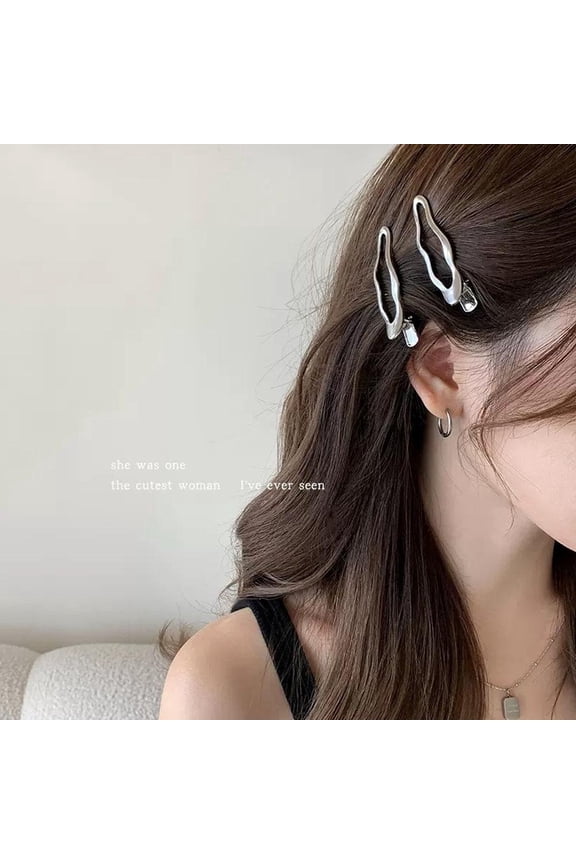 Chic Silver Duckbill Hair Clips 2 PCS High Quality Summer Hair Accessories