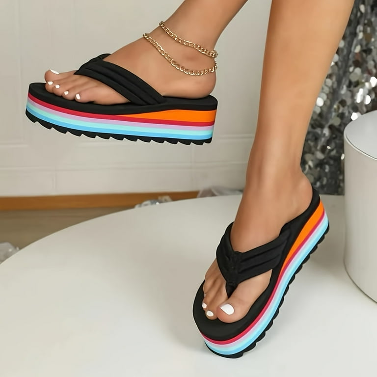 Chic Solid Color Women s Flip Flops Comfortable Non slip Easy Slip on Ideal for Beach and Casual Summer Outings Walmart