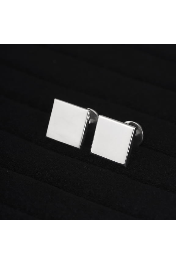 Chic Square Cufflinks, 925 Sterling Silver, Square Silver Cufflinks for Man, Chariot Jewelry