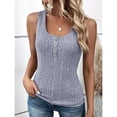 thumbnail image 1 of Chic Square Neck Button-Up Tank Top - Versatile &Stylish|100% Polyester, Perfect for All Seasons, 1 of 8