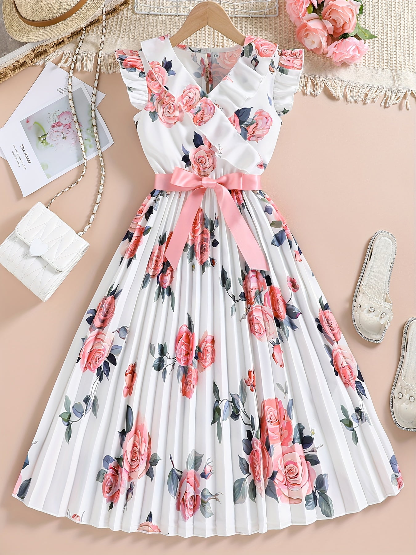 Girls Floral Vacation Dress Girls Casual Summer Dress