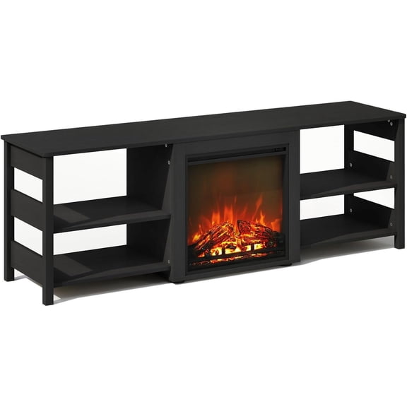 Chic TV Stand with Electric Fireplace - Modern Entertainment Center & Shelved Storage
