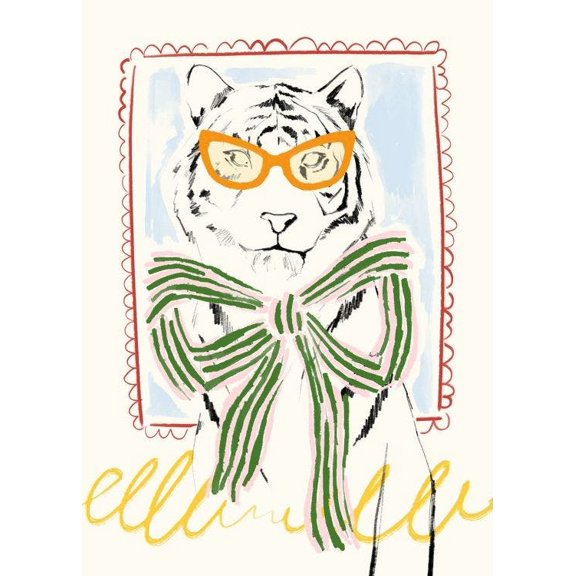 Chic Tiger Print Wall Art, Modern Wall Decor For Living Room Bedroom, 24x36 UNFRAMED