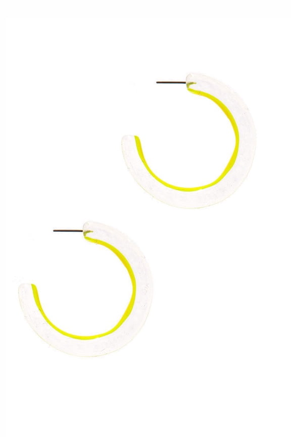 Chic Transparent Hoop Earring Black