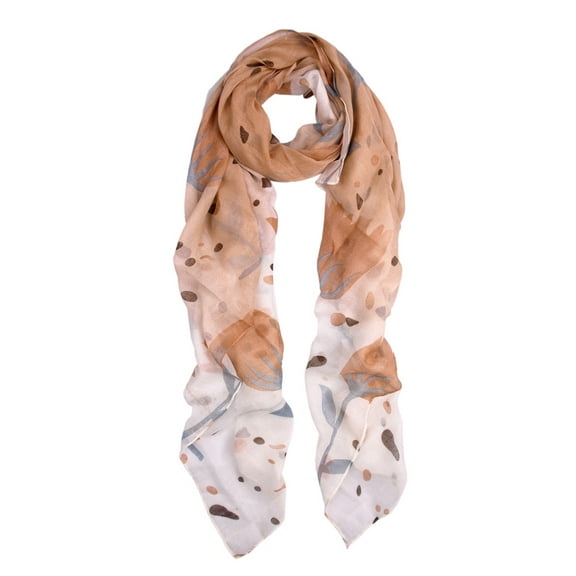 Chic Tulips & Polka Dot Floral Print Scarf