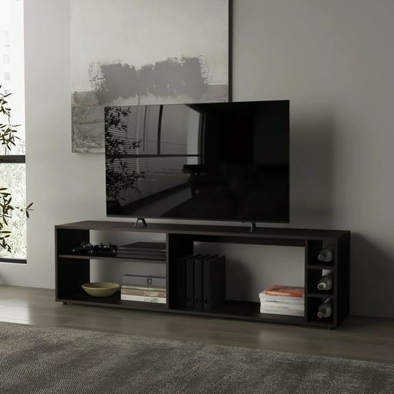 Chic Tv Stand With Efficient Storage Arrangement. Fits 70" Screen. Creates A Fashionable Entertainment Hub Modern Accommodating Tv. Provides Stylish And Spacious For