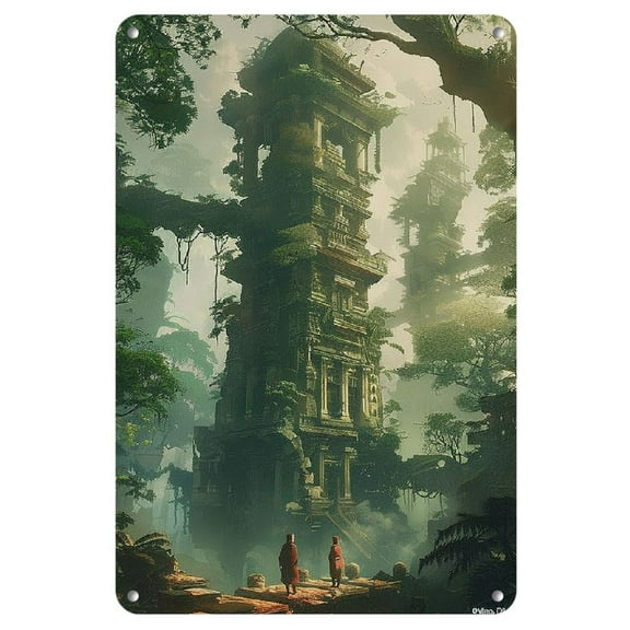 Chic Vintage-Inspired Metal Wall Art - 8x12" Tin Painting with Modern Minimalist Design for Living Room and Bar Decor, Perfect for Room Decor