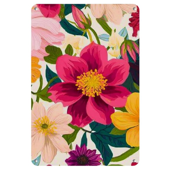 Chic Vintage Metal Wall Art Sign - 8x12" | Retro Portrait & Abstract Modern Decor for Home, Easy Hang Design, Perfect Gift for Christmas & Thanksgiving