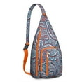 thumbnail image 1 of Chic Vintage Paisley Sling Backpack – Boho French Country Floral Crossbody Bag with Rustic Mandala Pattern | Lightweight Ethnic Travel Daypack for Women & Teens, 1 of 4