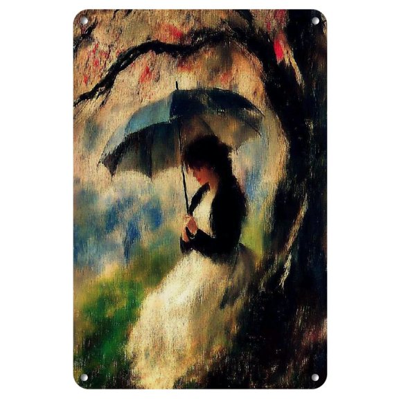 Chic Vintage-Style Oil Painting Metal Tin Sign - 8x12 Inches | Versatile Wall Decor for Home, Kitchen, Garden, Bar, Bathroom & Parties