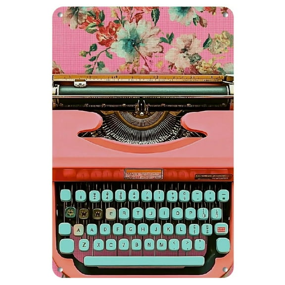 Chic Vintage Typewriter Metal Wall Sign - Rustic Decor for Home, Office, Kitchen & Cafe, Retro Style