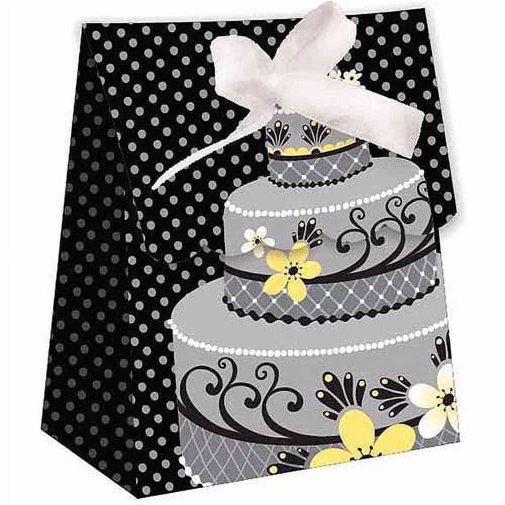 Black & Gold Thank You Themed Small Party Favor Gift Bags Tags -12pack 