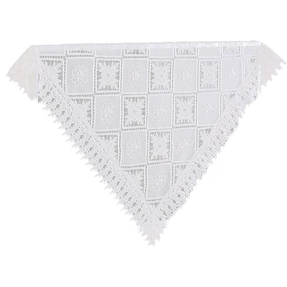 Chic White Lace Table Cover with Geometric Patterns for Round and Rectangular Tables, Great for Gatherings (85 * 85cm)