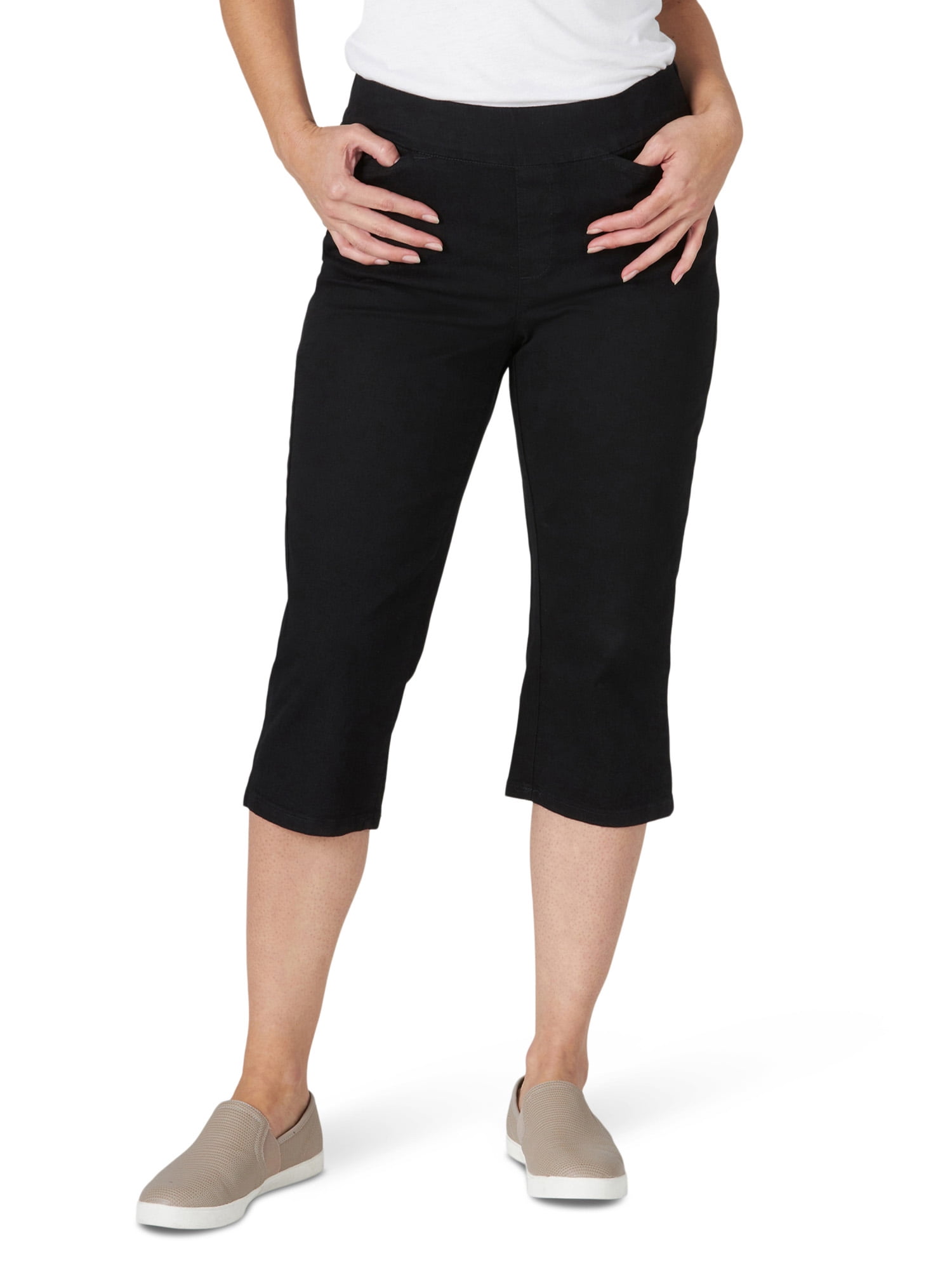 Chic Women's Classic Collection Easy-Fit Elastic Waist Pull-on Capri Pant