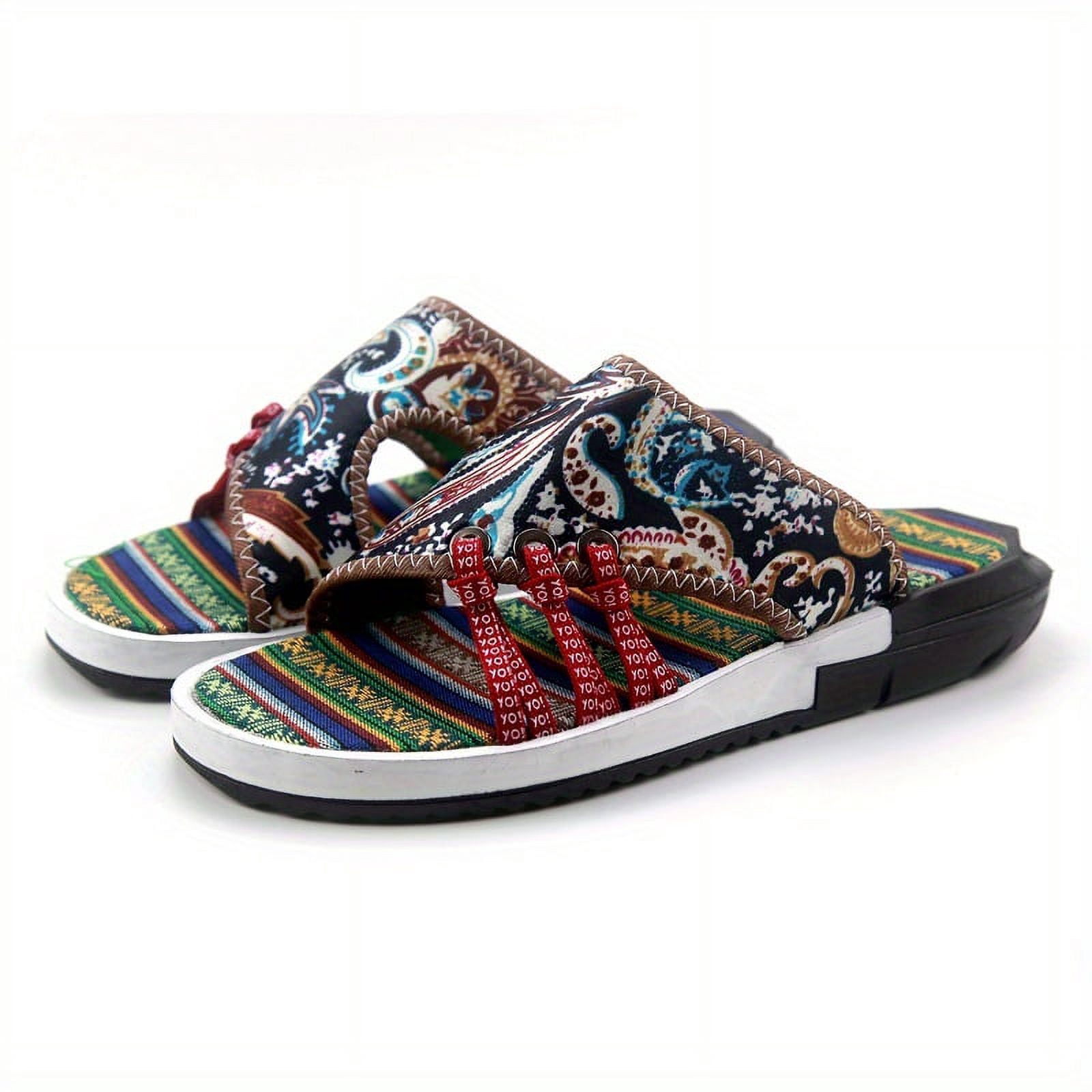 Sandales à Glissement Rialto Pour Femme - Bleu Royal à Imprimé Floral - Talon 3 Pouces - Taille 8 M - Occasion