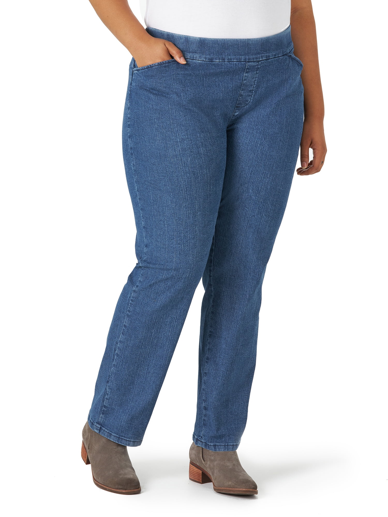 Chic Women's Plus Size Easy Fit Elastic Waist Pull On Pant - Walmart.com