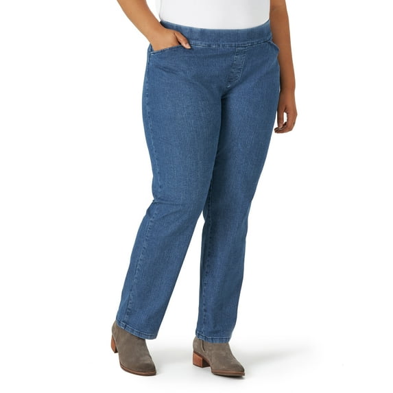 Chic Women's Plus Size Easy Fit Elastic Waist Pull On Pant