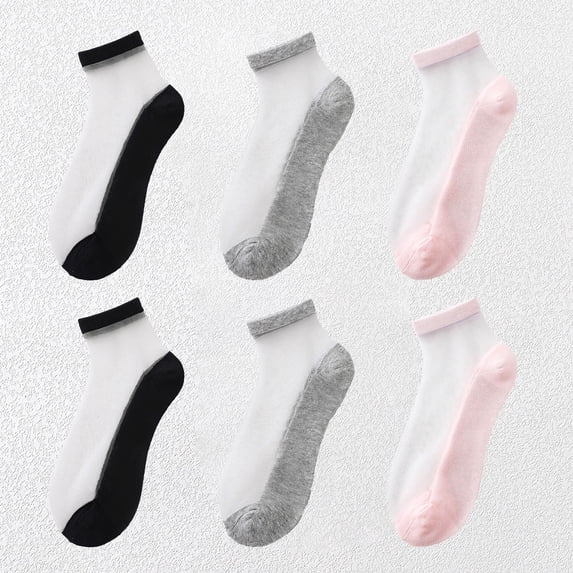 Chic Women's Summer Thin Ankle Socks Soft for Casual 6Pk