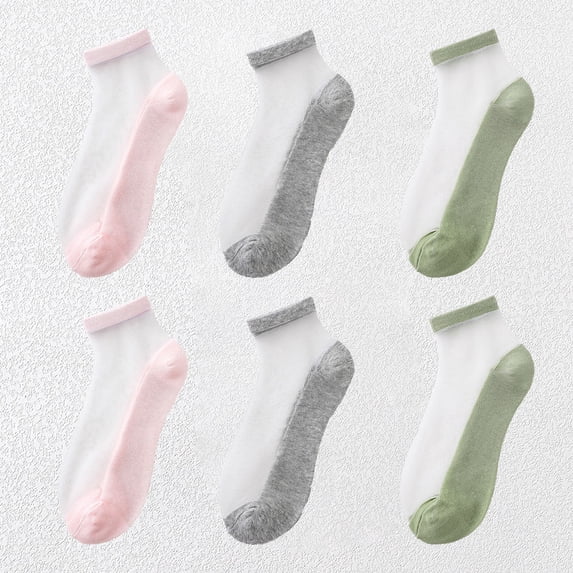 Chic Women's Summer Thin Ankle Socks Soft for Casual 6Pk