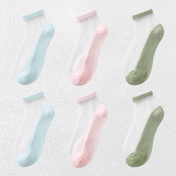 Chic Women's Summer Thin Ankle Socks Soft for Casual 6Pk