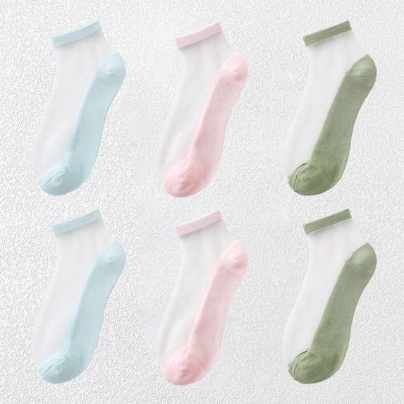 Chic Women's Summer Thin Ankle Socks Soft for Casual 6Pk
