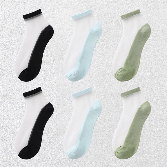 Chic Women's Summer Thin Ankle Socks Soft for Casual 6Pk