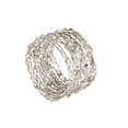 thumbnail image 1 of Chic Woven Metal with Beads Napkin Rings, Set of 4 (Silver), 1 of 2
