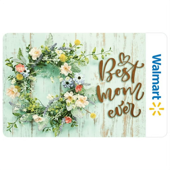Chic Wreath Best Mom Walmart Gift Card