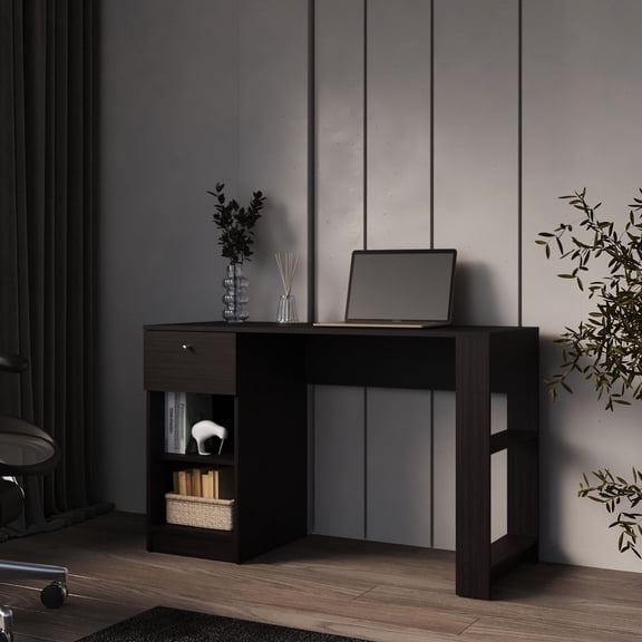 Modern Study Desk With Drawer And Open Storage Work Home Office