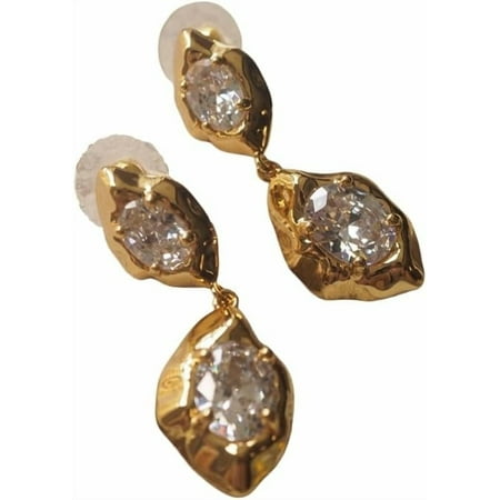 Chic Zircon Fringed Earrings with Statement Stud Earrings[e647]