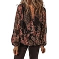 thumbnail image 1 of Chic and Casual Black Floral Blouse - Perfect for Spring Daily Wear - [ZhiHiMeRi] | (US 12-14)L, 1 of 12