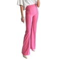 thumbnail image 1 of Chic and Comfortable Solid Color Pants - Sachet Pink High Waist Flare Bottom | [ZhiHiMeRi] | (US 4-6)S, 1 of 6