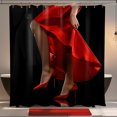 Chic and Elegant High Heels and Red Dress Oil Painting Shower Curtain