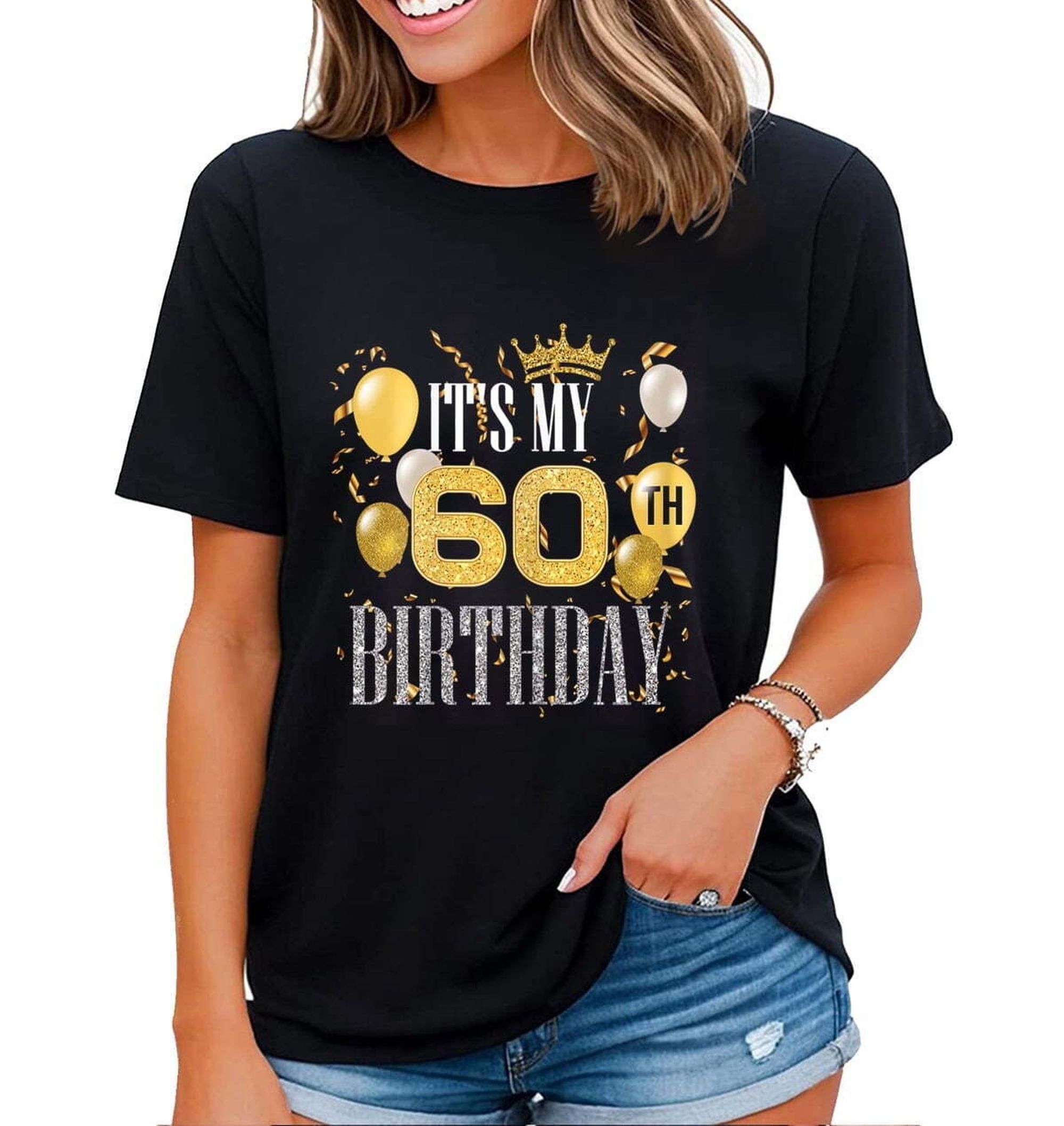 Chic and Playful 60th Birthday Tee for Women - Trendy Party Shirt for ...
