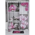 thumbnail image 1 of Tendance Evideco Printed Fabric Shower Curtain Chic and Zen Polyester - grey/ pink/ purple, 1 of 3