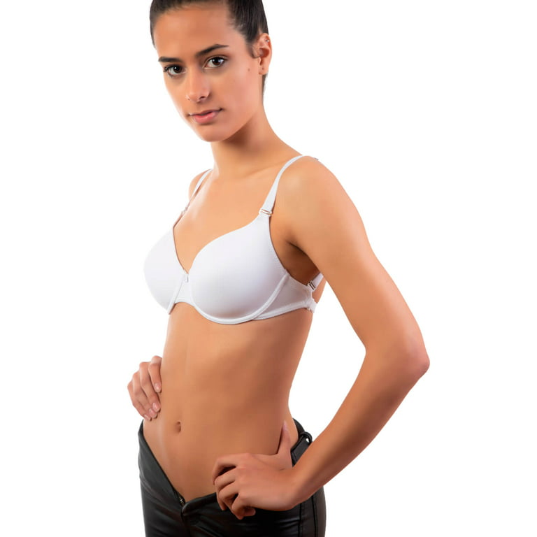 ChicBack Bra, Interchangeable Straps, Lycra, For Open Back Dress or Top -  XL - White