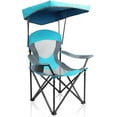 thumbnail image 1 of ChicCrest Heavy Duty Canopy Lounge Chair Sunshade Hiking Travel Chair with Cup Holder Enamel Blue, 1 of 8