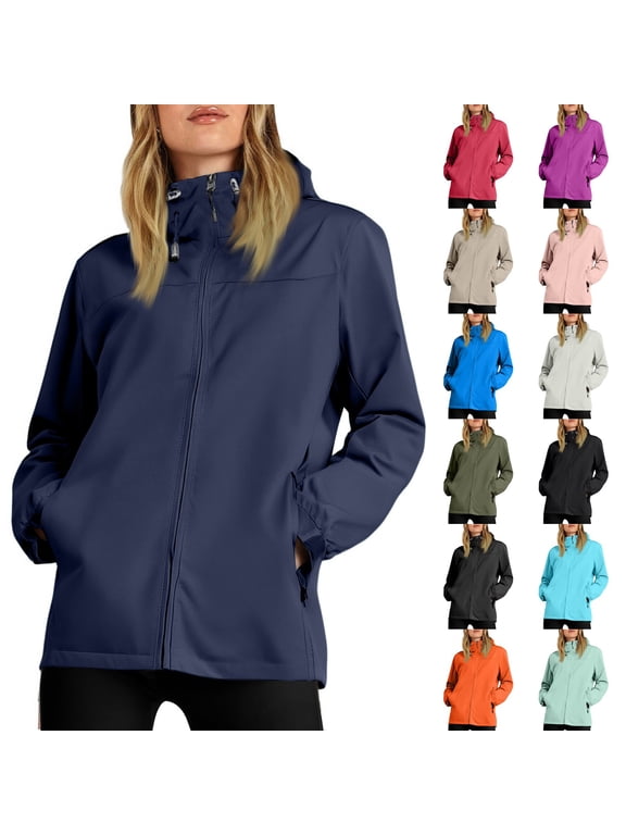 Waterproof Rain Jacket for Women Packable Rain Slicker Raincoats Women's Windbreaker for Spring Fall Dark Gray S