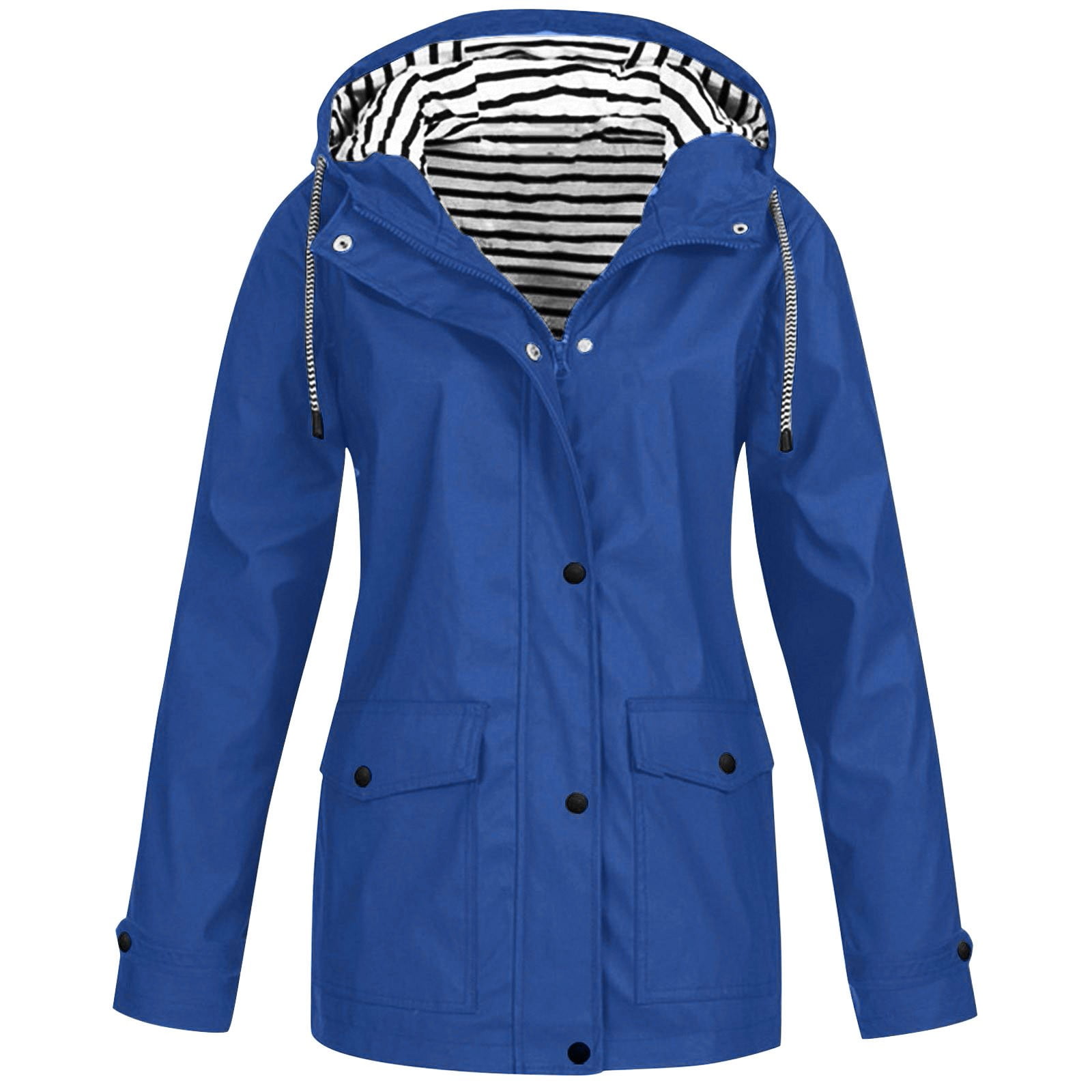 Blue Rainproof Hooded Rain Cape – Lightweight Women's Rain Wrap