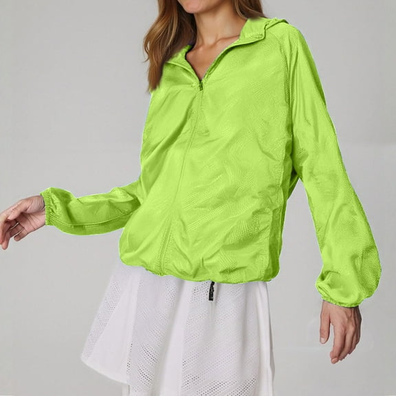 ChicHaven Womens Rain jacket with Hood Waterproof Lined Raincoat Windbreaker Travel Button Zip Up Trench Outdoor Coats Fluorescent Green M