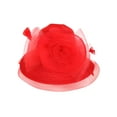 thumbnail image 1 of ChicHeadwear Church Tea Party Floral Braid Hat - Red, 1 of 1