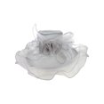 thumbnail image 1 of ChicHeadwear Church Tea Party Organza Floral Sun Hat - Grey, 1 of 1