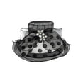 thumbnail image 1 of ChicHeadwear Church Tea Party Organza Polka Dot Bow Sun Hat - Black/White, 1 of 1
