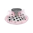 thumbnail image 1 of ChicHeadwear Church Tea Party Organza Polka Dot Bow Sun Hat - Pink, 1 of 1
