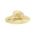thumbnail image 1 of ChicHeadwear Elegant Side Bow Stone Trim Braid Hat - Lemon Yellow, 1 of 1