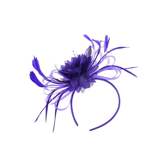 ChicHeadwear Headband Cluster Loop Daisy Floral Fascinator - Purple