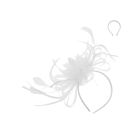 ChicHeadwear Headband Cluster Loop Daisy Floral Fascinator - White