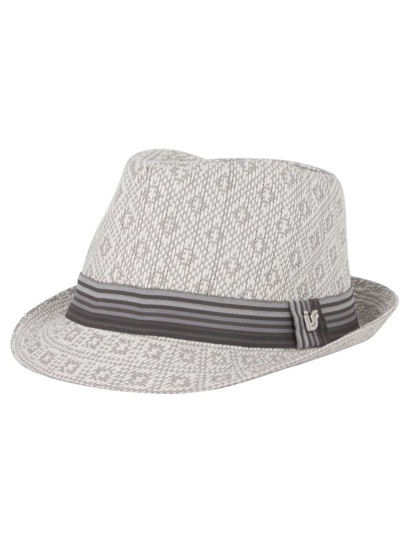 ChicHeadwear Infinity Stitch Pattern Fedora - White - Small/Medium