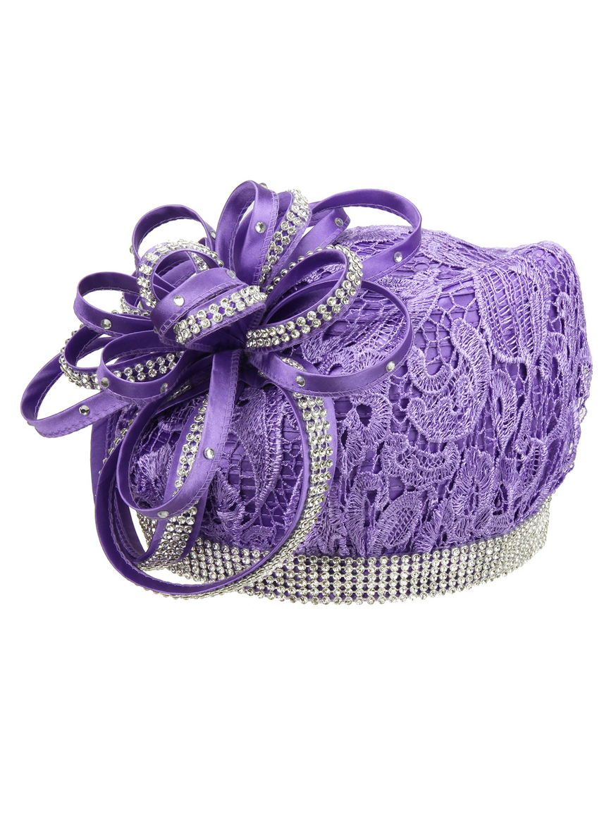Ribbon Bow Lace Beret Hat Ribbon Bow Lace Beret Church Hat main image 4