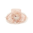 thumbnail image 1 of ChicHeadwear Large Brim Organza Floral Lace Big Rose Sun Hat - Peach, 1 of 1